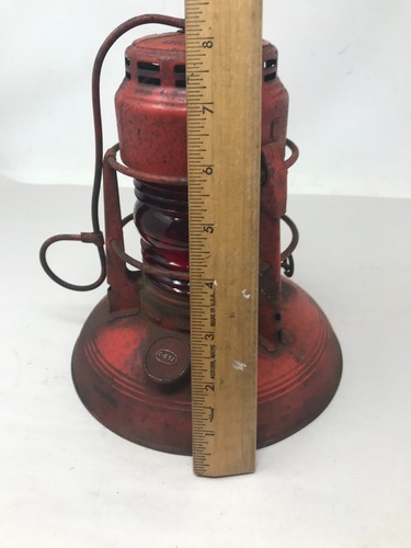Vintage Dietz Laterne Nr. 40 Ampel mit rotem Dietz Globus, Syracuse NY Licht - Bild 13 von 14