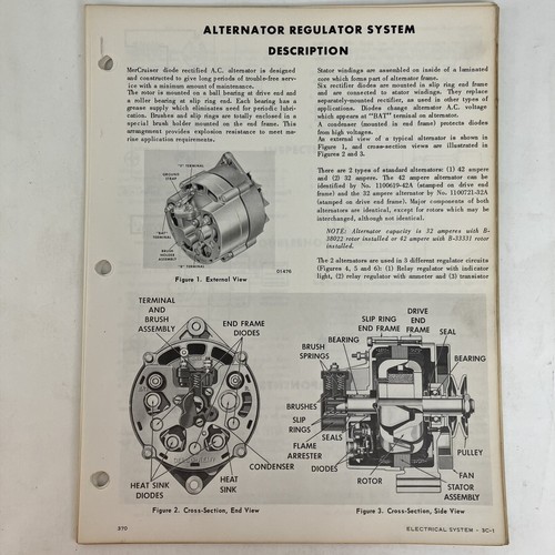 1970 Mercury Mercruiser Electrical Alternator System Vintage Original - Picture 2 of 2