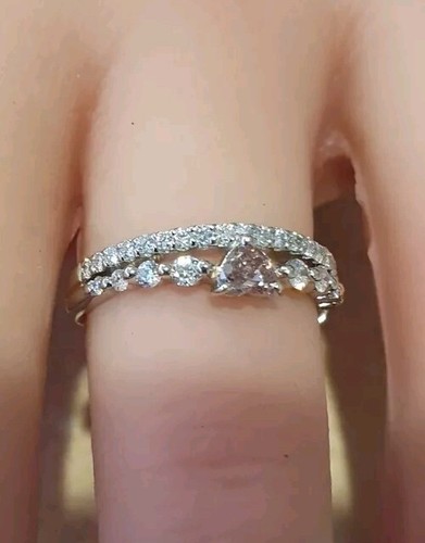 HEART SHAPE Pink Brown Diamond Ring size L VAL $6701 - Picture 6 of 11