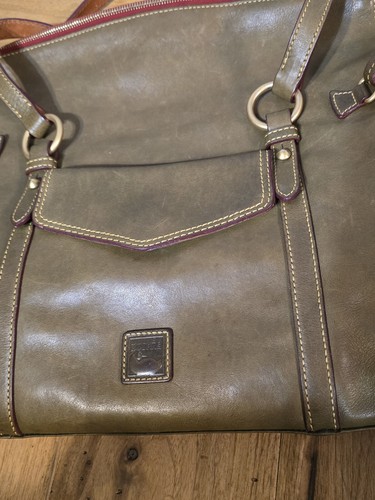 Dooney And Bourke Florentine Leather Smith Bag Olive Color Shoulder Bag Purse - Picture 21 of 21