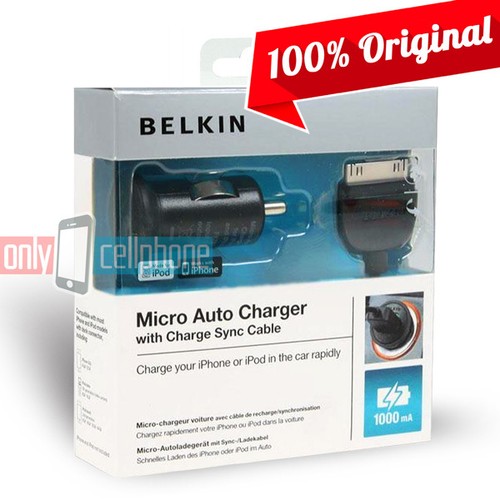 NEW Belkin Car Charger Micro Auto Vehicle Fast & USB Data Cable for iPad 3rd Gen - Picture 1 of 6