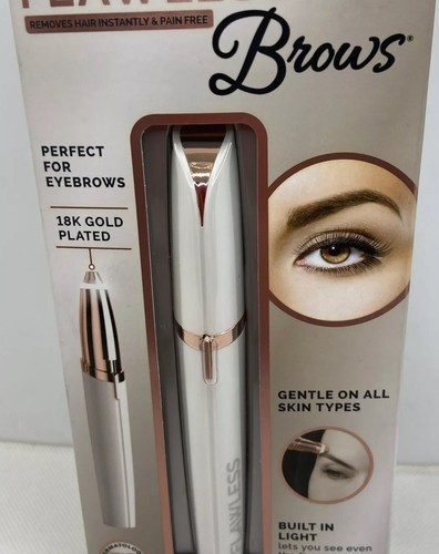 Depiladora instantánea Finishing Touch cejas impecables oro rosa y blanco nueva - Imagen 2 de 8
