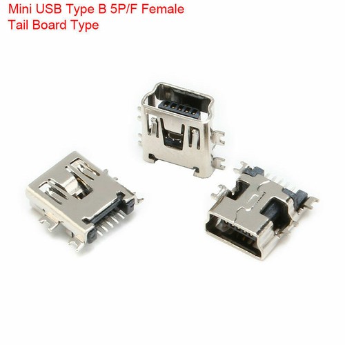 Mini USB Type B 5PF Female Connector SMT/DIP 90°Angled/Tail Board PCB Socket - Picture 6 of 13