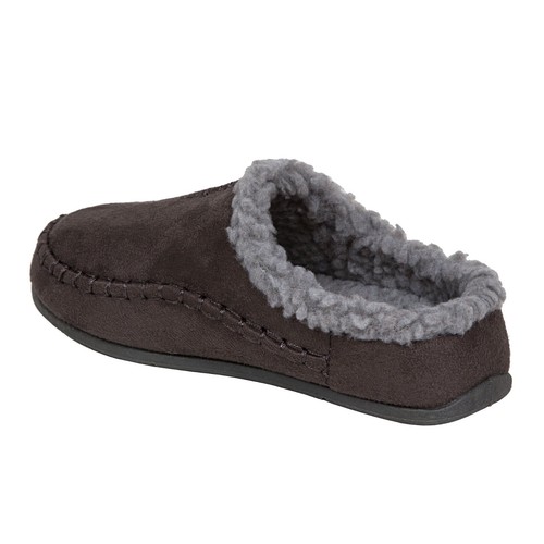 Deer Stags Lil Nordic Slippers Kids 13 Charcoal Faux Shearling Moccasin KHD641 - Picture 4 of 12