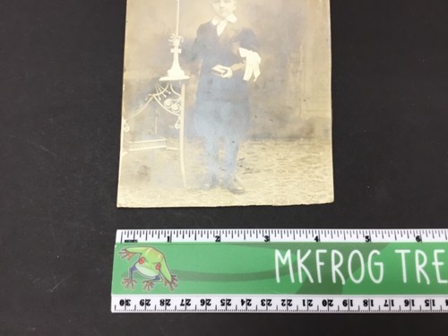 Vintage Antique Photograph Cabinet Card Boy First Communion Rosary Bible Photo - Picture 5 of 6