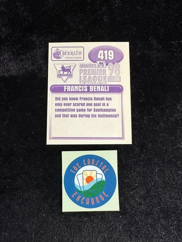 Merlin's Premier League 1998 | Choose Your Sticker(s) #251-504 | All Pack Fresh - Picture 331 of 499