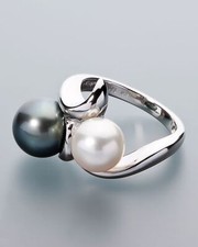 Schmuck Ring Weißgold 585 Südseezuchtperle 9mm Tahitizuchtperle 10mm RW18 Ä466