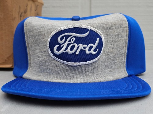 FORD NOS TRUE VINTAGE TRUCKER HAT BASEBALL CAP MADE IN USA 80's 1980's NEW RARE - Picture 2 of 8