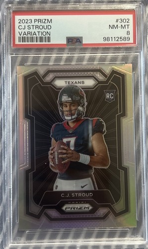 PSA 8 2023 Panini Prizm CJ Stroud Variation C.J. Silver Rookie RC #302 - Picture 1 of 2