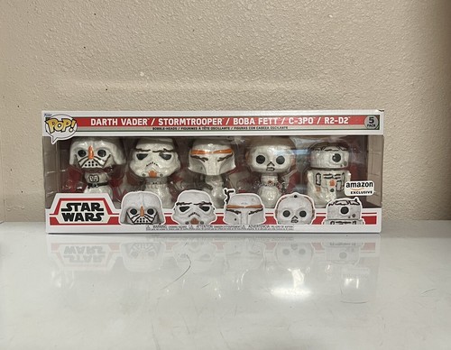 Funko Pop! Star Wars Christmas Holiday Snowman 5-Pack, Boba Fett, R2-D2, C3PO - Bild 1 von 2