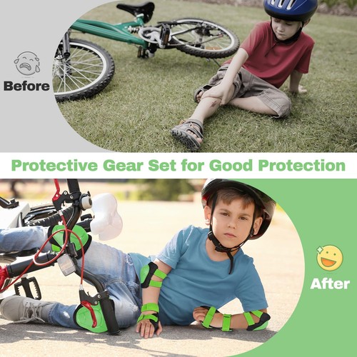 Knee Pads for Kids Knee and Elbow Pads Wrist Guards Adjustable Protective Gea... - Picture 1 of 6
