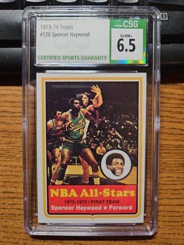 1973-74 TOPPS #120 SPENCER HAYWOOD CSG 6.5 EX/NM+ SEATTLE SUPERSONICS - Picture 1 of 2
