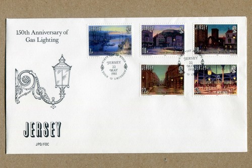 JERSEY, 150th. Ann. Gas Lighting.  5-22 -1981 First Day Cover. JPO / FDC - Picture 1 of 2