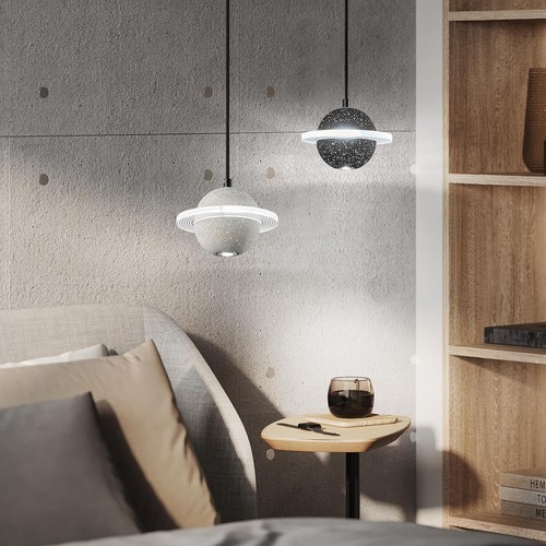 2er Pack moderne Beton Pendelleuchten | LED dimmbare Hängelampen - Bild 6 von 8