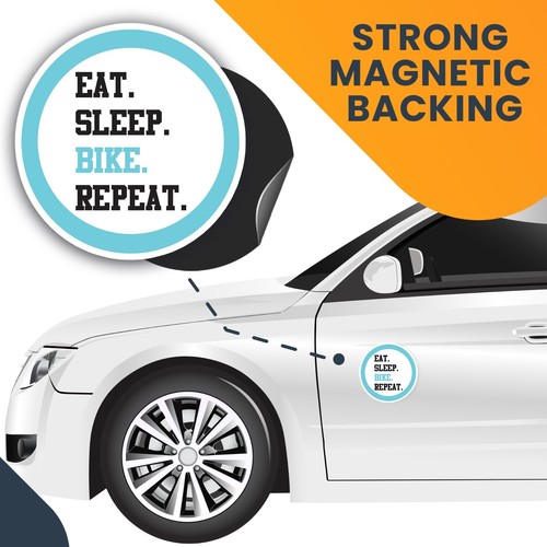 Magnet Me Up Eat. Sleep. Bike. Repeat Magnet Decal, 5 Inch, Automotive Magnet - Picture 7 of 7