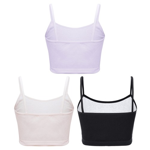 Kids Girls Vest Ribbed Camisole Sleeveless Crop Top Gym Sportswear Summer Bra - Bild 41 von 60