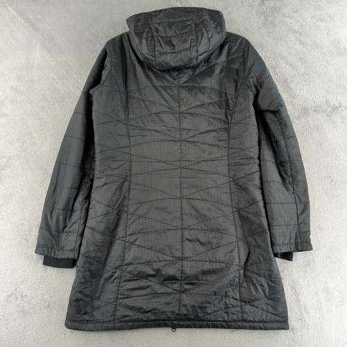 Columbia Womens Large Omni Heat Puffer Jacket Long Black Packable Hooded Coat - Picture 5 of 14