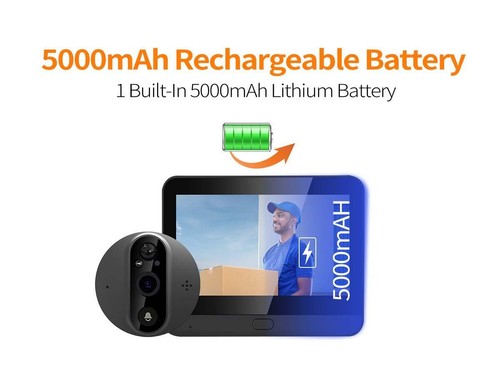 Elektronische Peephole Wifi Türklingel 4,3" Bildschirm 120° Weitwinkel App Steuerkamera - Bild 8 von 12