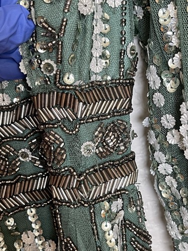 Mac Duggal Gown Dress Size 8 Green Beaded Sequin Crystal Fringe Column 5981 $898 - Picture 18 of 20