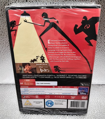 Disney Pixar Incredibles 2 (DVD, 2018) New & Sealed - Imagen 4 de 6