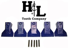 X156F Flare Wide Hensley Style Bucket Teeth 5 Pack  Pins by H L Tooth Co. 156