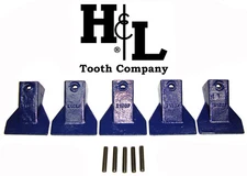 X156F Flare Wide Hensley Style Bucket Teeth (5 Pack) + Pins by H&L Tooth Co. 156