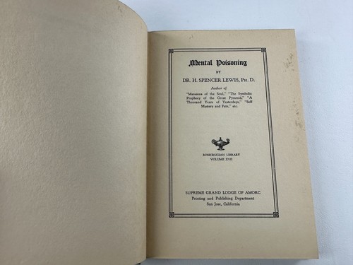 1937 First Mental Poisoning H Spencer Lewis HC New Thought Metaphysical Occult - Bild 5 von 8