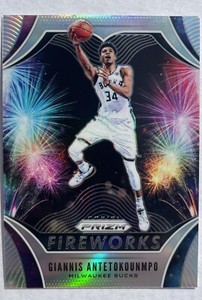 Giannis Antetokounmpo 2019 Panini Prizm Fireworks Silver Prizm #4