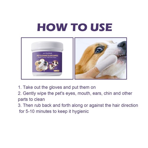 PET Cleaning Deodorizing Bathing Wipes for Dogs & Cats, Hypoallergenic Glove - Picture 6 of 6