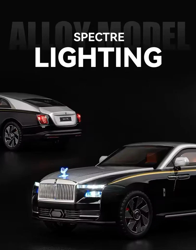Nuevo Reino Unido 1:24 Aleación Diecast Coche Modelo Rolls Royce Spectre Luz Retroceso Juguete Regalo Foto 3 de 4