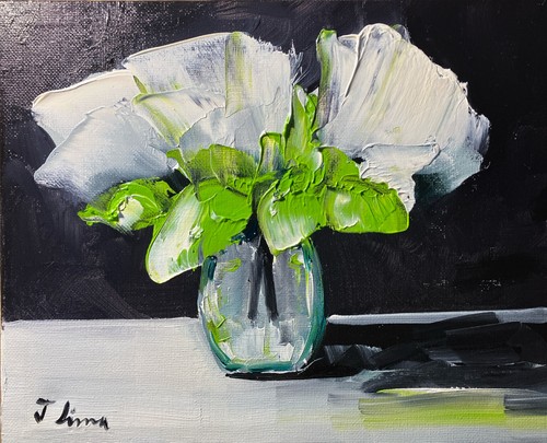 JOSE LIMA OIL PAINTING IMPRESSIONIST ART COLLECTIBLE 8x10 FLOWERS
