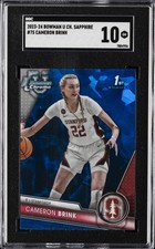 2023 BOWMAN UNIVERSITY CHROME SAPPHIRE #75 CAMERON BRINK SGC 10 GM