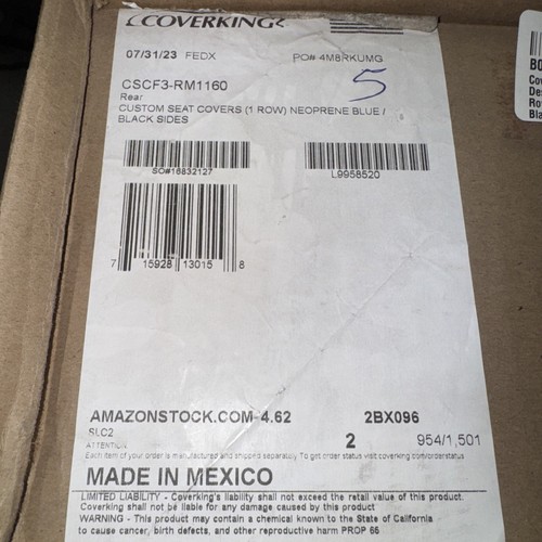 For Ram 1500 Classic 19-24 Seat Cover CR-Grade Neoprene 2nd Row Black & Blue - Picture 2 of 2