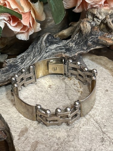 43. Vintage ZINA 925 Sterling Silber Drei Stab Korb Armband 7 1/2", 50,9 g - Bild 1 von 22