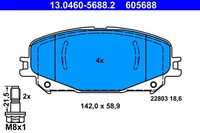 Bremsscheiben-BremsbeläGe-Kit ATE 13.0460-5688.2 Renault 41 06 068 08R