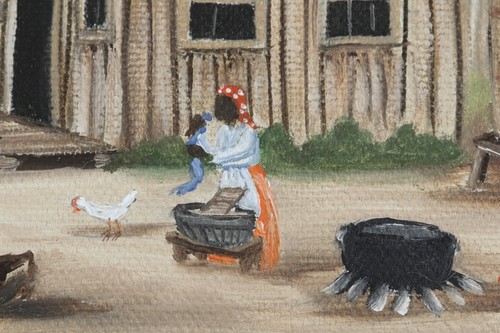 Vintage Jeanie Casper Primitive Naive Rural Southern Black Folk Art Painting - Picture 6 of 8