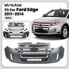 For 2011-2014 Ford Edge Complete Front Bumper Cover Grille Grill Assembly Primed