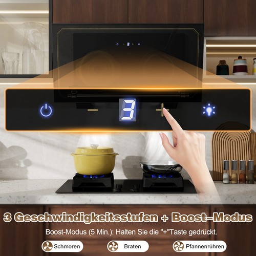 60cm Dunstabzugshaube Wandhaube Abluft Umluft Touch Display Glas A+++ 400 m³/h - Bild 7 von 10