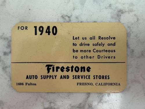 Calendrier de poche Firestone 1940 Californie - Photo 2/2