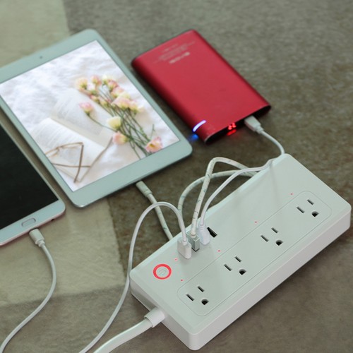 Wifi Power Strip Surge Protector Smart 4 Usb Ports Plug Voice Controlled 100 HLF - Afbeelding 10 van 11