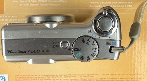 Canon PowerShot A560 7.1MP 4x Zoom Compact Retro Digital Camera - Silver (Boxed) - Picture 4 of 11
