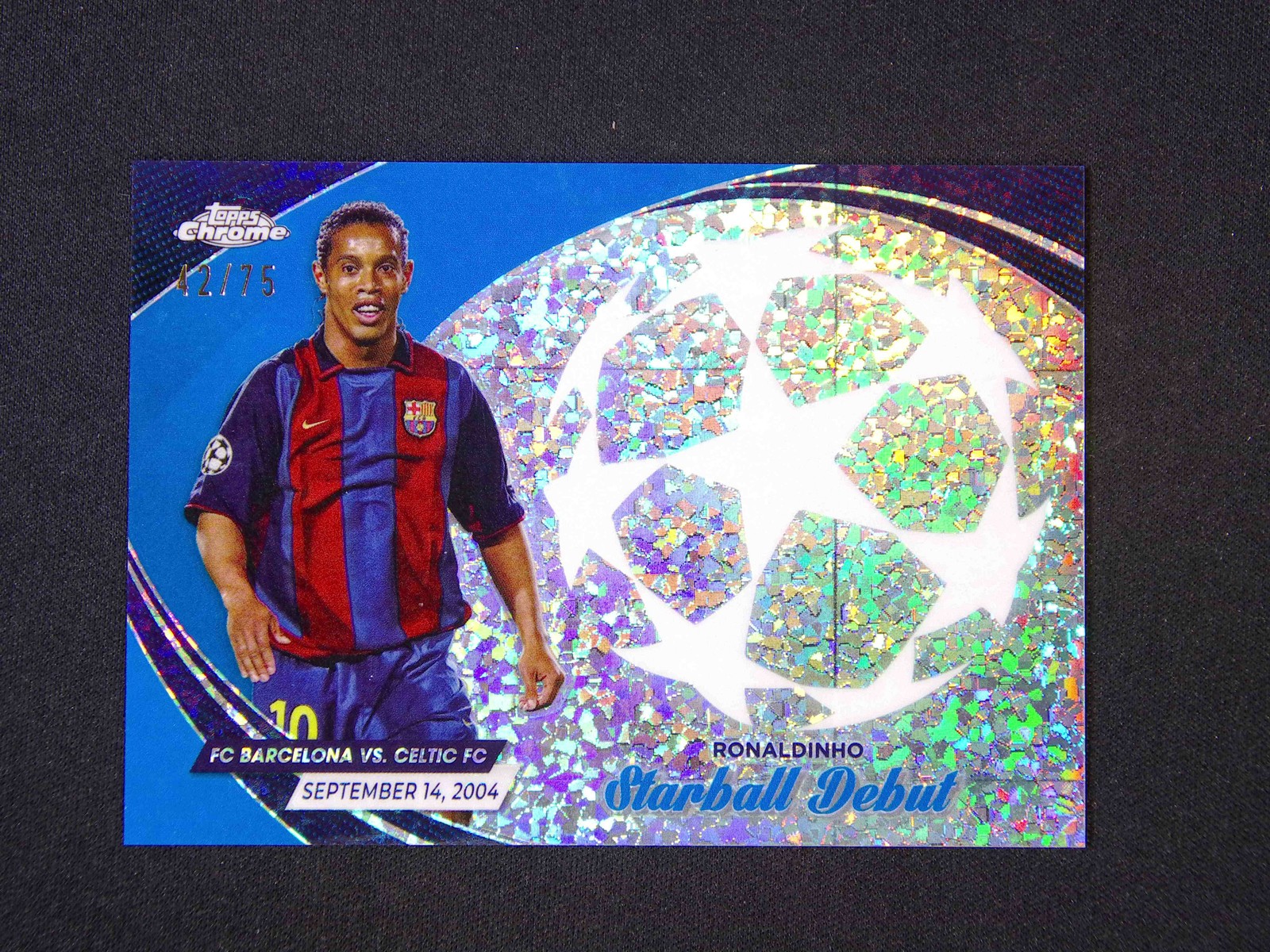 2024 Topps Chrome UEFA Ronaldinho Starball Debut Blue /75