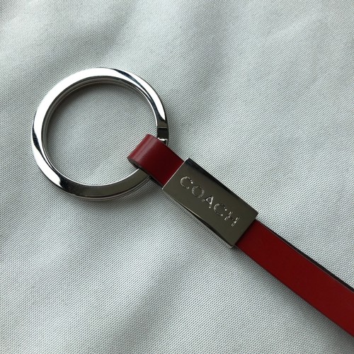 Vintage Coach Red Leather Key Fob Bag Charm With Box Keyring Made In Italy - Picture 2 of 6