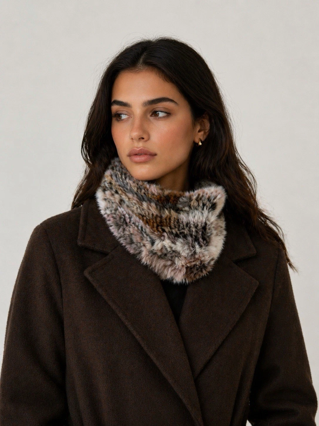 Jocelyn Rabbit Fur Neck Warmer & Headband ￼