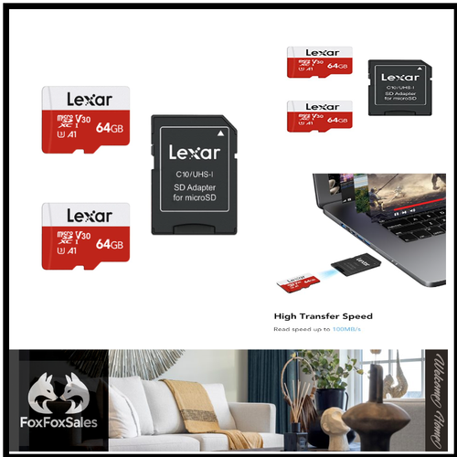 Lexar Micro SD 64GB 2er Pack | UHS-I U3 A1 | 100 MB/s Lesegeschwindigkeit - Bild 1 von 8