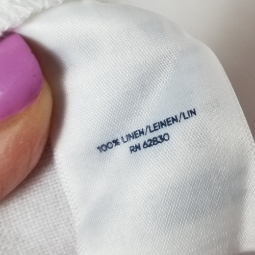 LANDS' END hoch geschnittene weiße 100 % Leinen Bermuda Shorts-Größe 10 - Bild 5 von 6