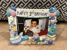 Papel Giftware Baby  s 1st Birthday Resin Frame 4x6