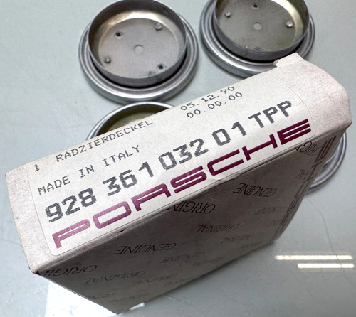 4x PORSCHE NABENDECKEL FELGENDECKEL FELGE DECKEL / silber FUCHS alt / STAHL ALU - Bild 13 von 13