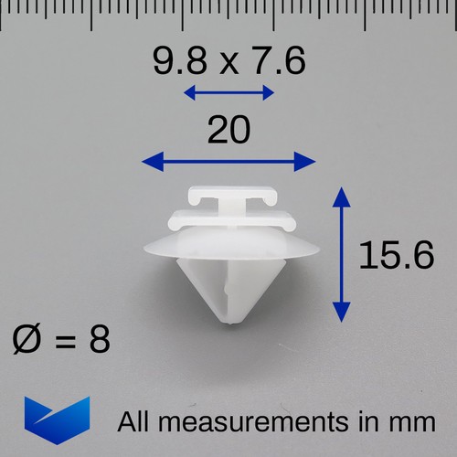 10x Clips Garniture de moulure de porte arrière pour certains Peugeot Expert - Picture 2 of 4