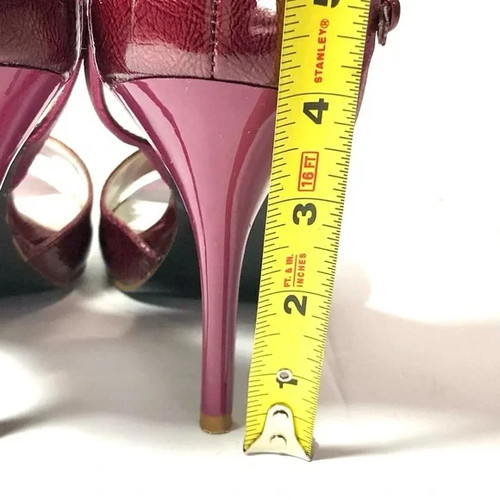 Carlos Santana pelle fucsia tacco a spillo peep toe cinturino donna 9M club - Foto 11 di 11